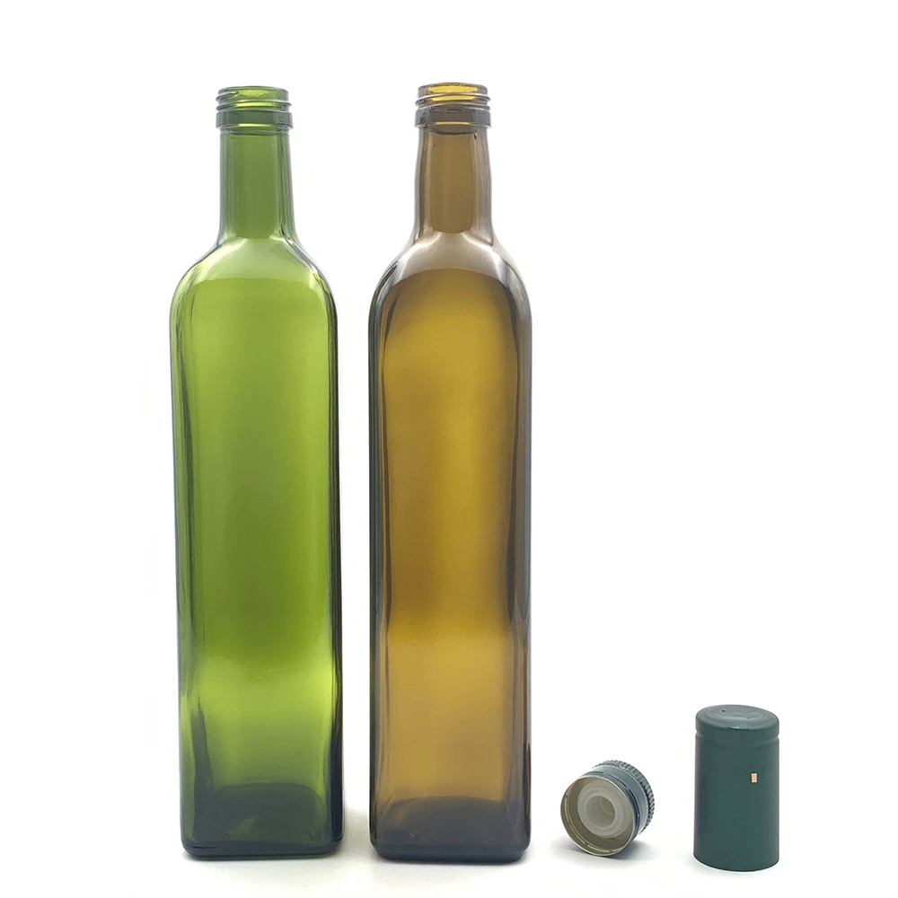 Fabricante de garrafas de azeite de vidro verde de 750ml