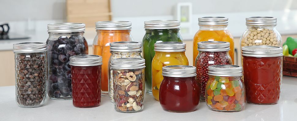 Frascos de vidro por atacado com tampas