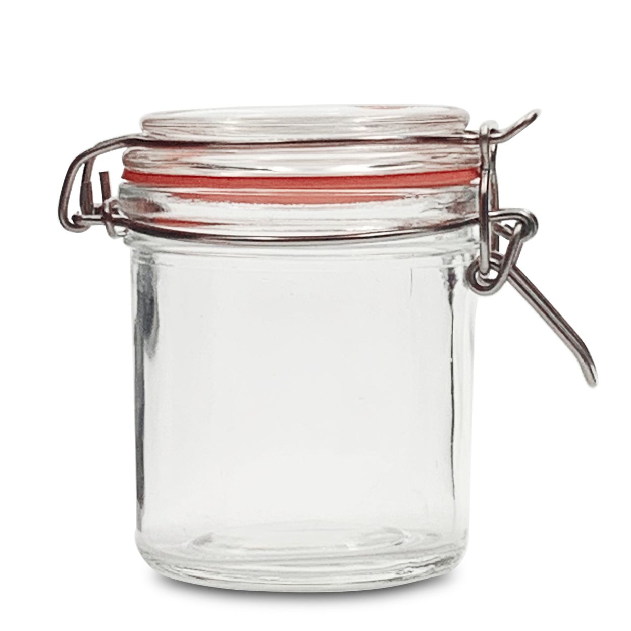 Jarra de vidro com tampa articulada para café, chá e açúcar